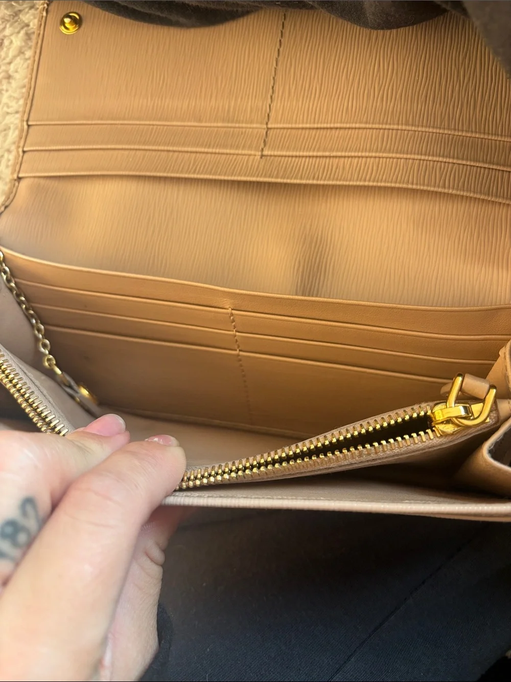 Prada Powder Pink Continental Leather Wallet